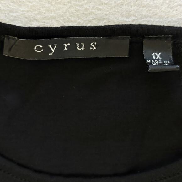 Cyrus Tunic Top Womens 1X Polka Dot Hi Lo Back Long Sleeves Stretch Knit Casual - Picture 4 of 7